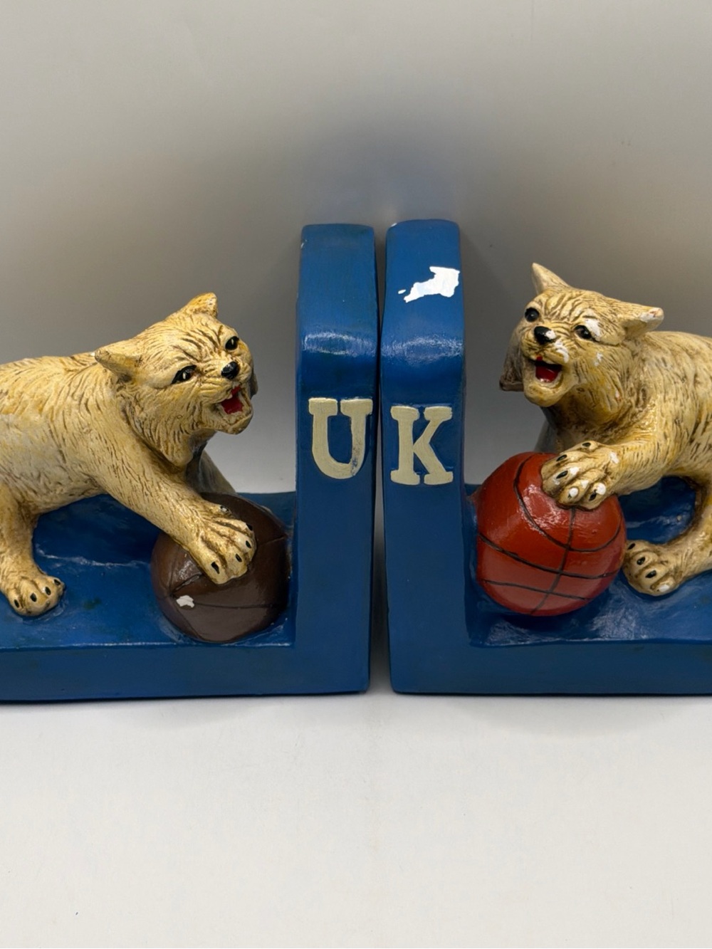 Vintage UK Kentucky Basketball and Football Bookends